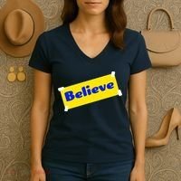 Soccer Believe Faith Coach Women's V-Neck T-Shirt thumb 3