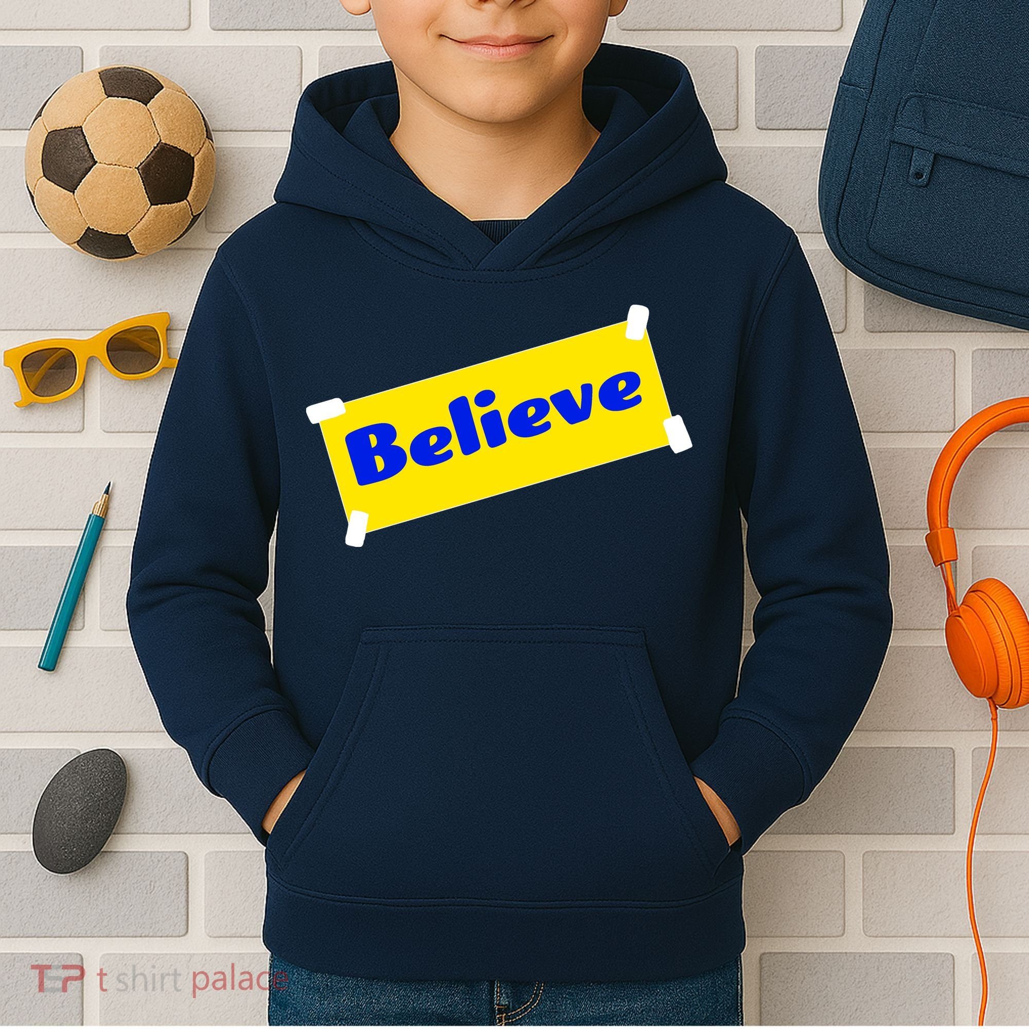 Soccer Believe Faith Coach Kids Hoodie
