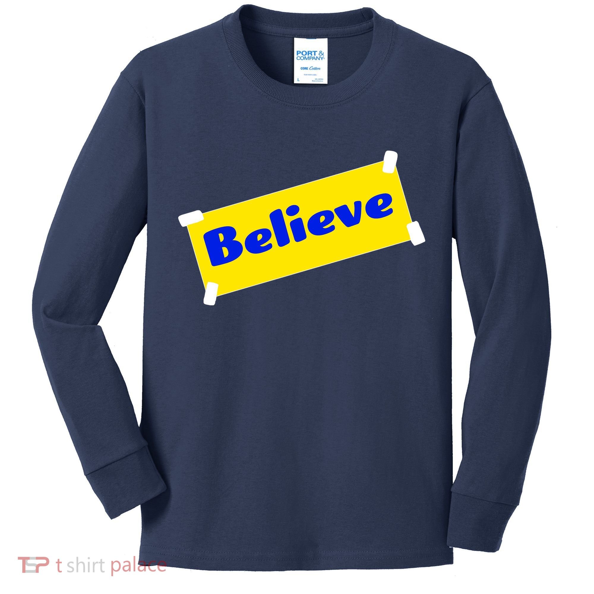 Soccer Believe Faith Coach Kids Long Sleeve Shirt