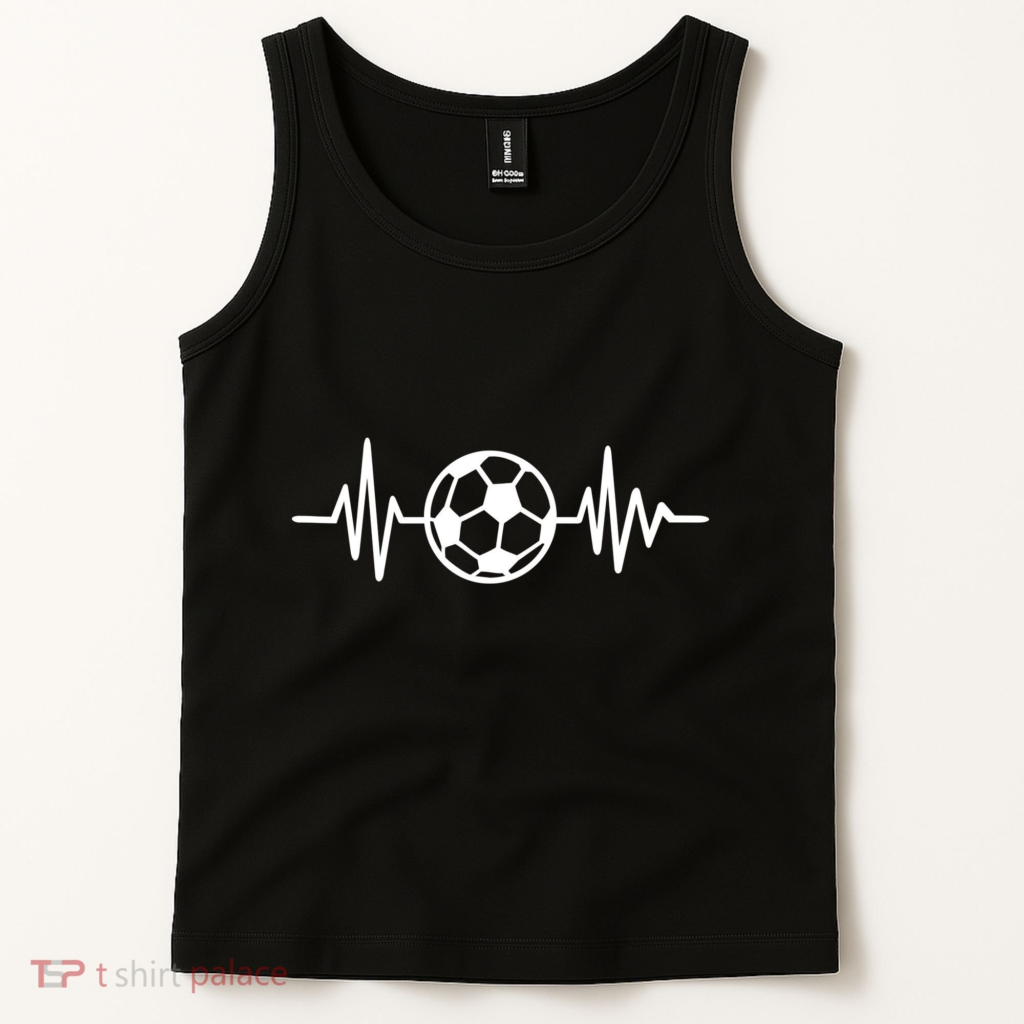 Soccer Futbol Heartbeat Pulse Tank Top