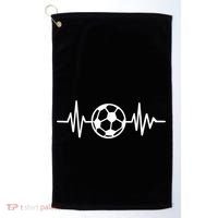 Soccer Futbol Heartbeat Pulse Golf Towel thumb 0