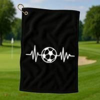 Soccer Futbol Heartbeat Pulse Golf Towel thumb 1