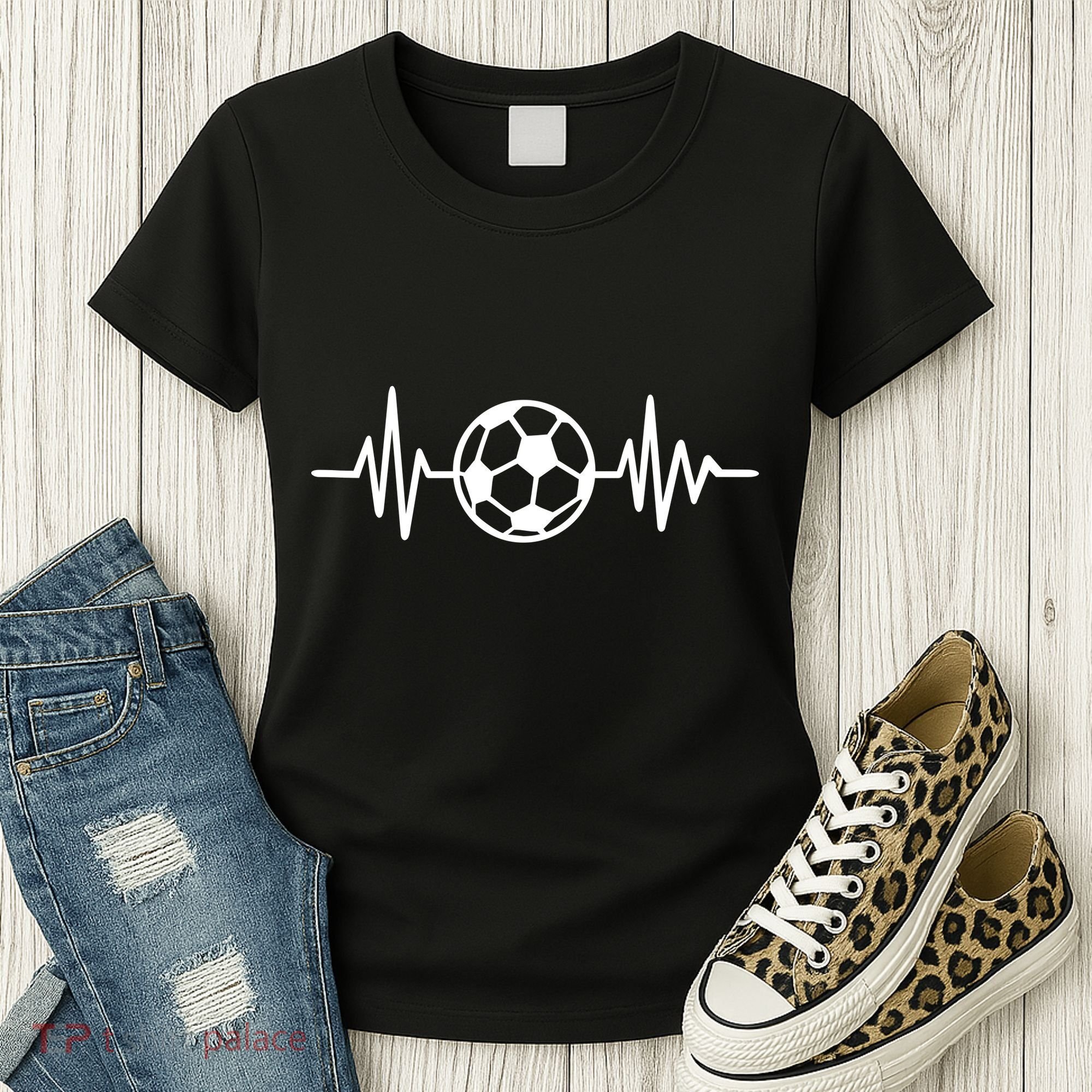 Soccer Futbol Heartbeat Pulse Women's T-Shirt