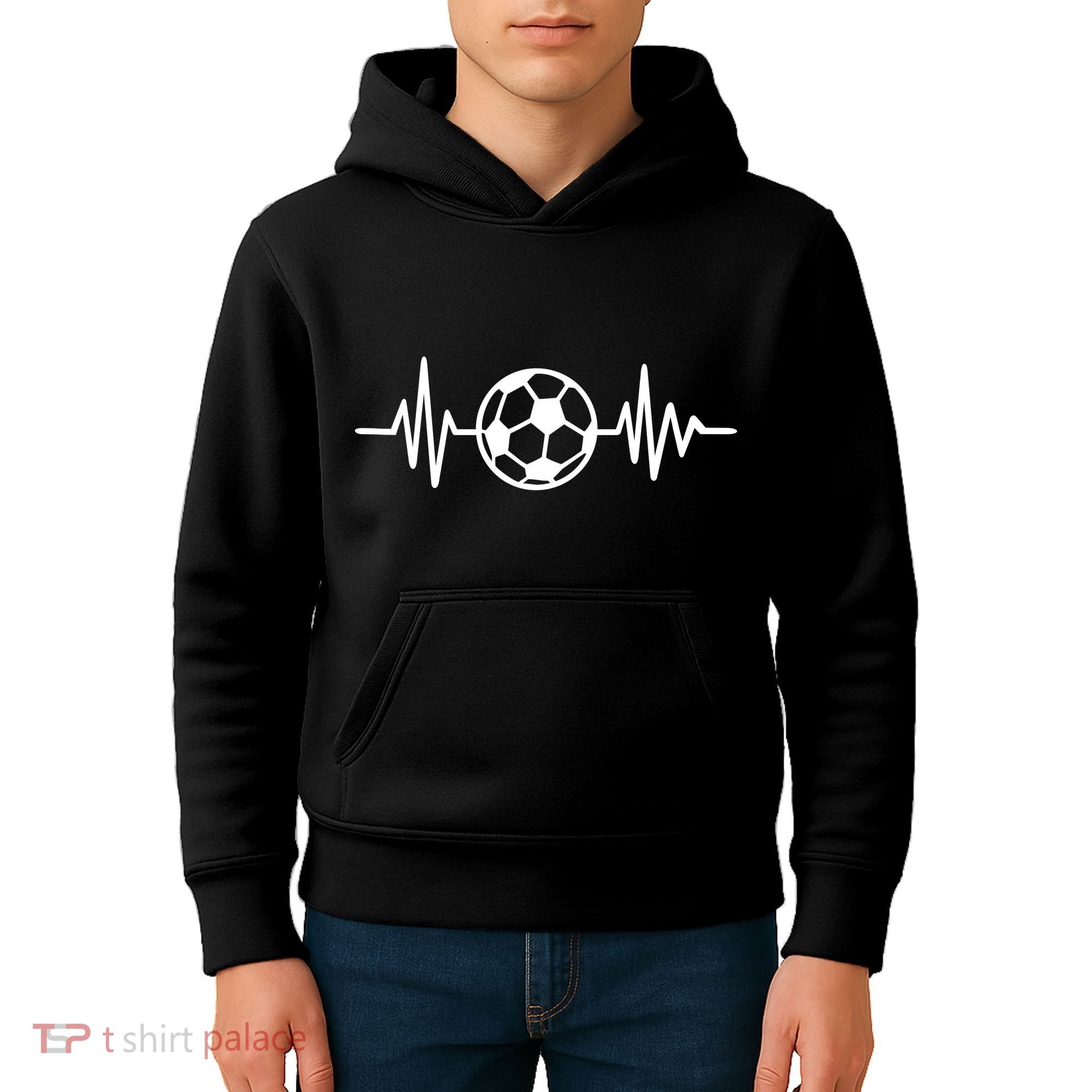 Soccer Futbol Heartbeat Pulse Kids Hoodie
