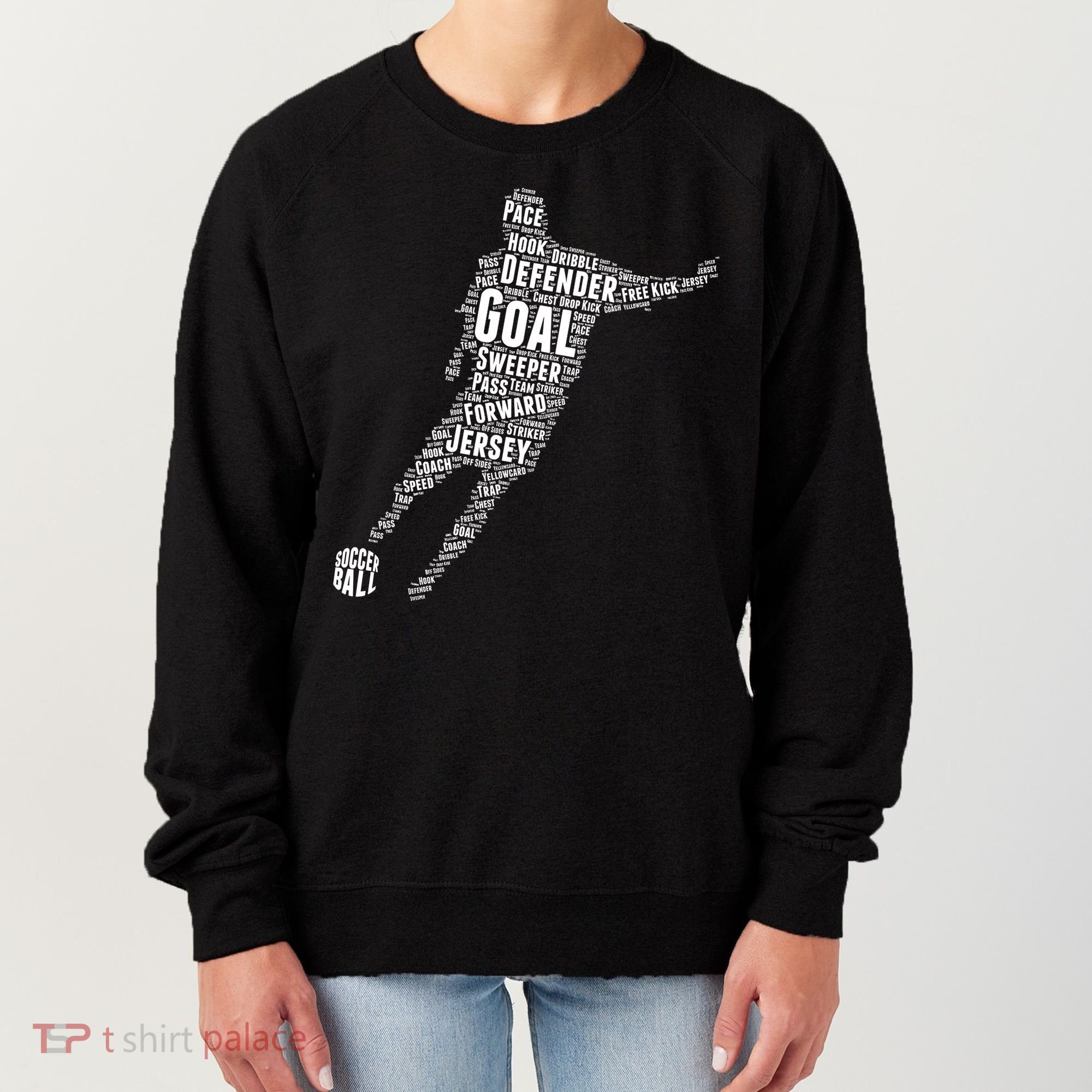 Soccer Futbol Player Word Art Women's Sweatshirt