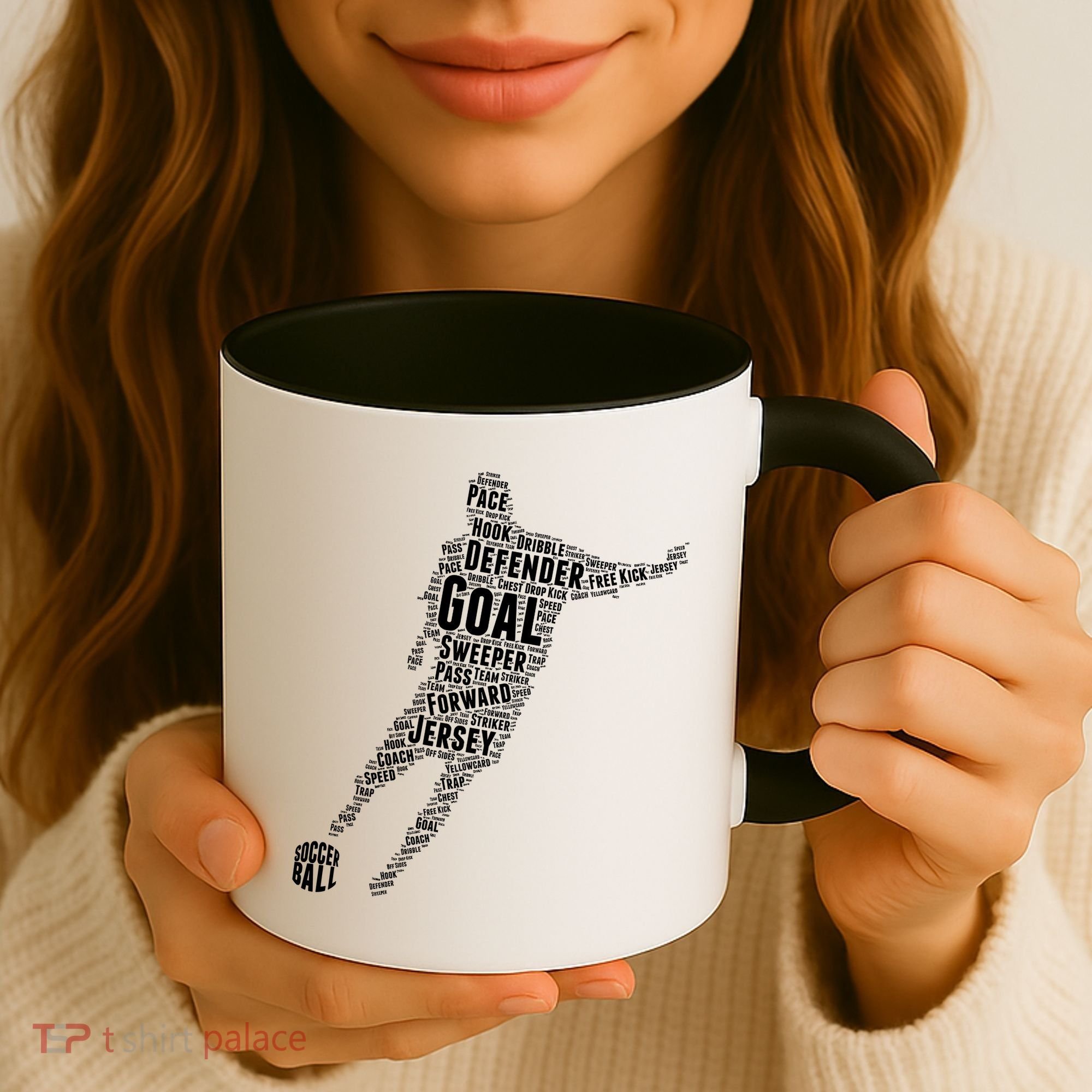 Soccer Futbol Player Word Art Coffee Mug
