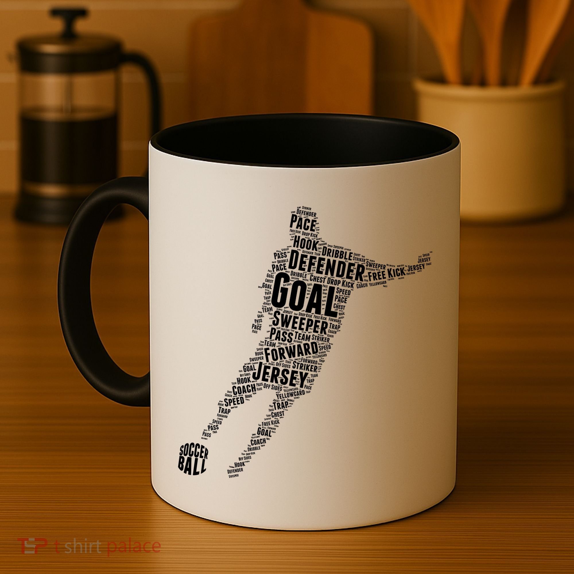 Soccer Futbol Player Word Art Coffee Mug