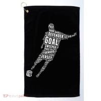 Soccer Futbol Player Word Art Golf Towel thumb 0