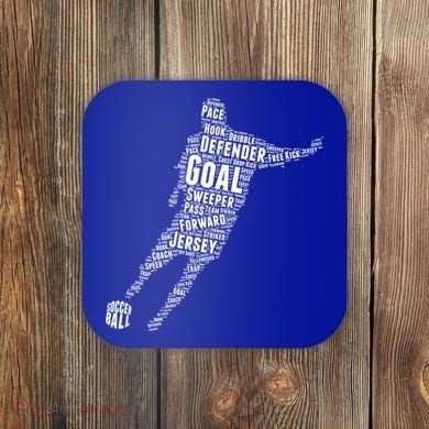 Soccer Futbol Player Word Art Coaster