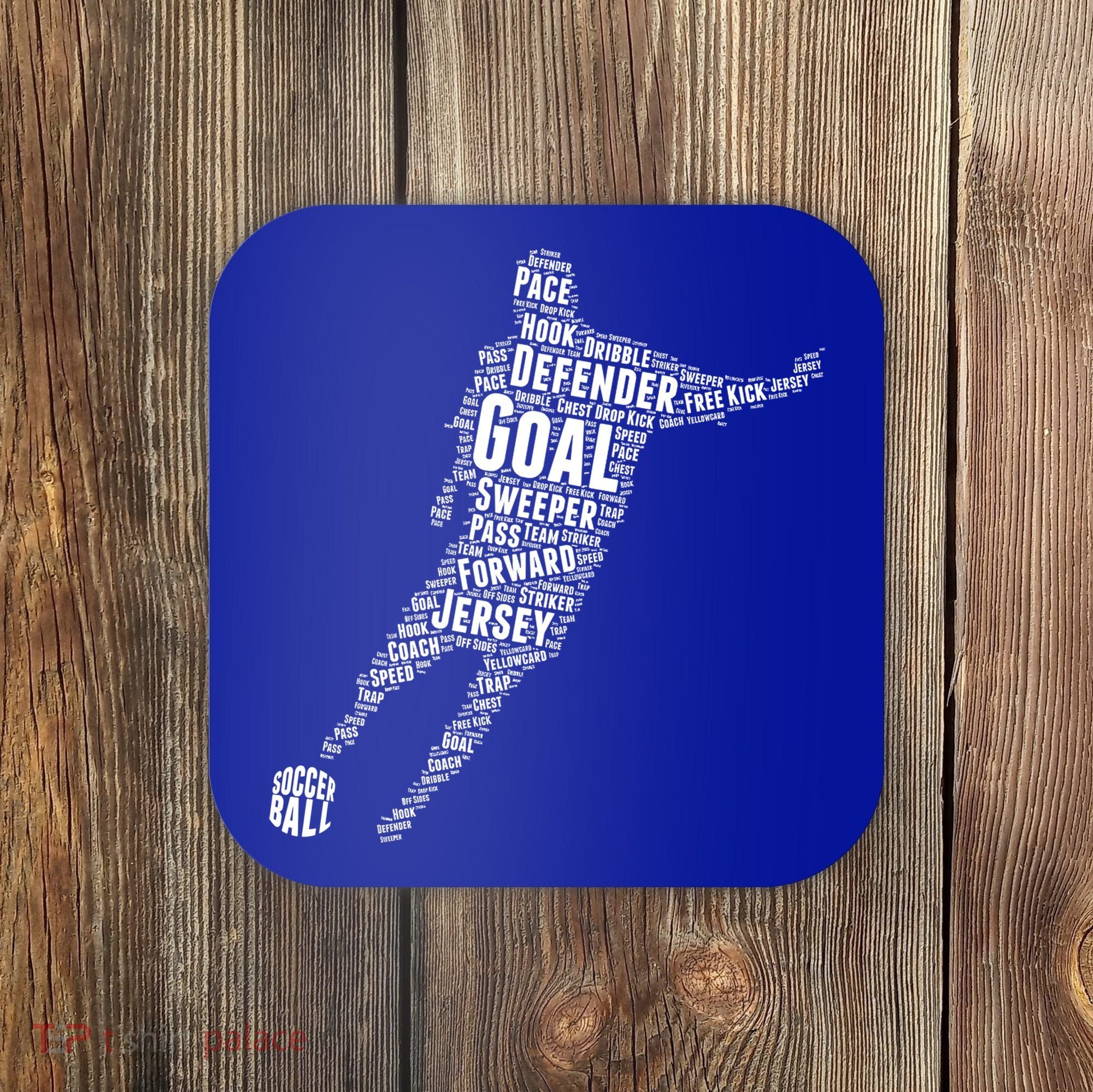 Soccer Futbol Player Word Art Coaster
