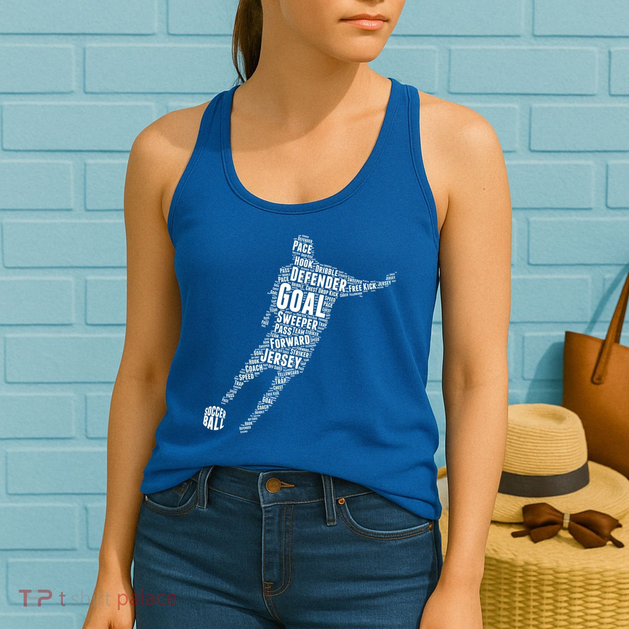 Soccer Futbol Player Word Art Women's Tank Top