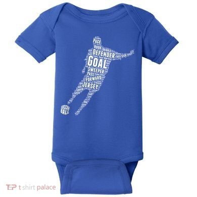 Soccer Futbol Player Word Art Baby Bodysuit