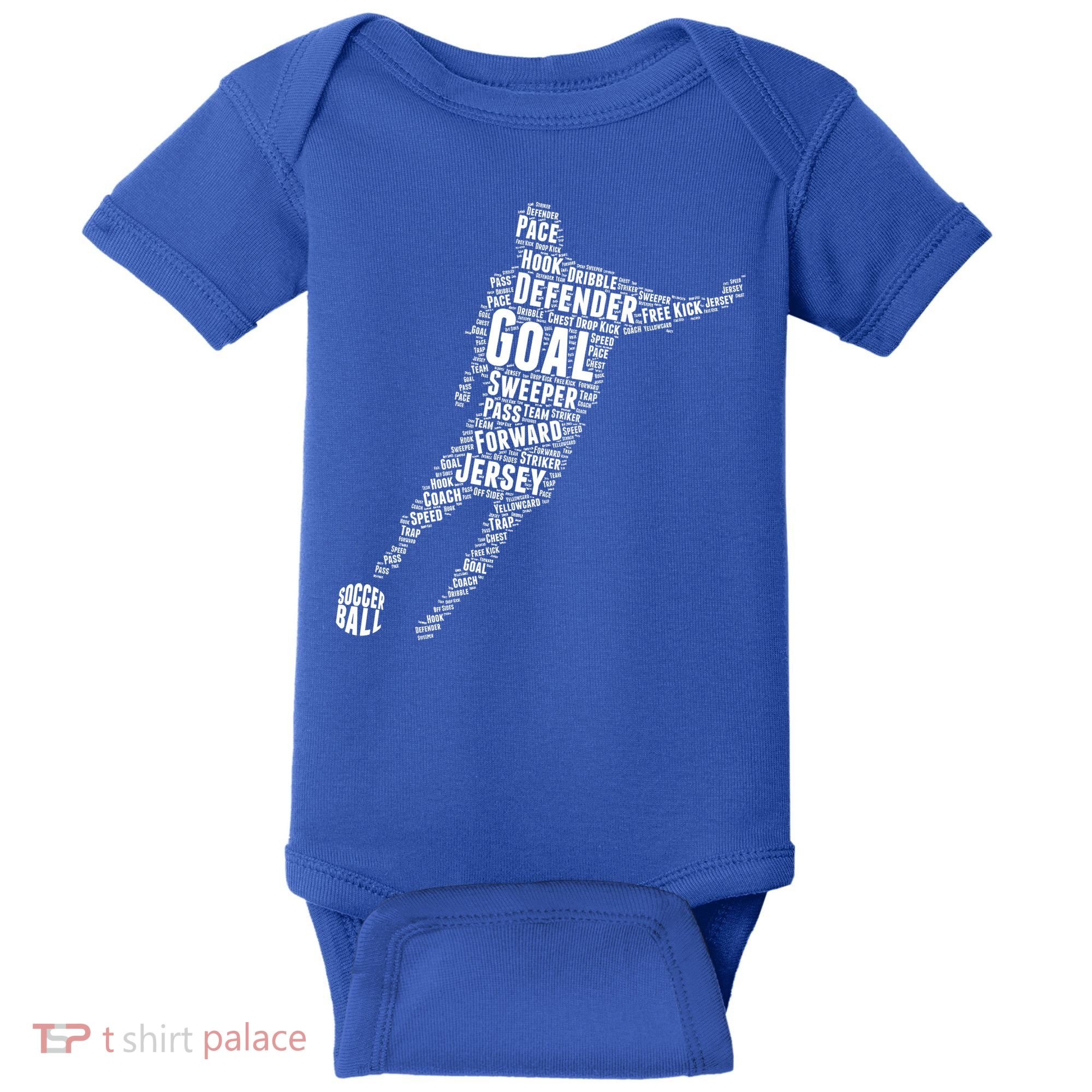 Soccer Futbol Player Word Art Baby Bodysuit