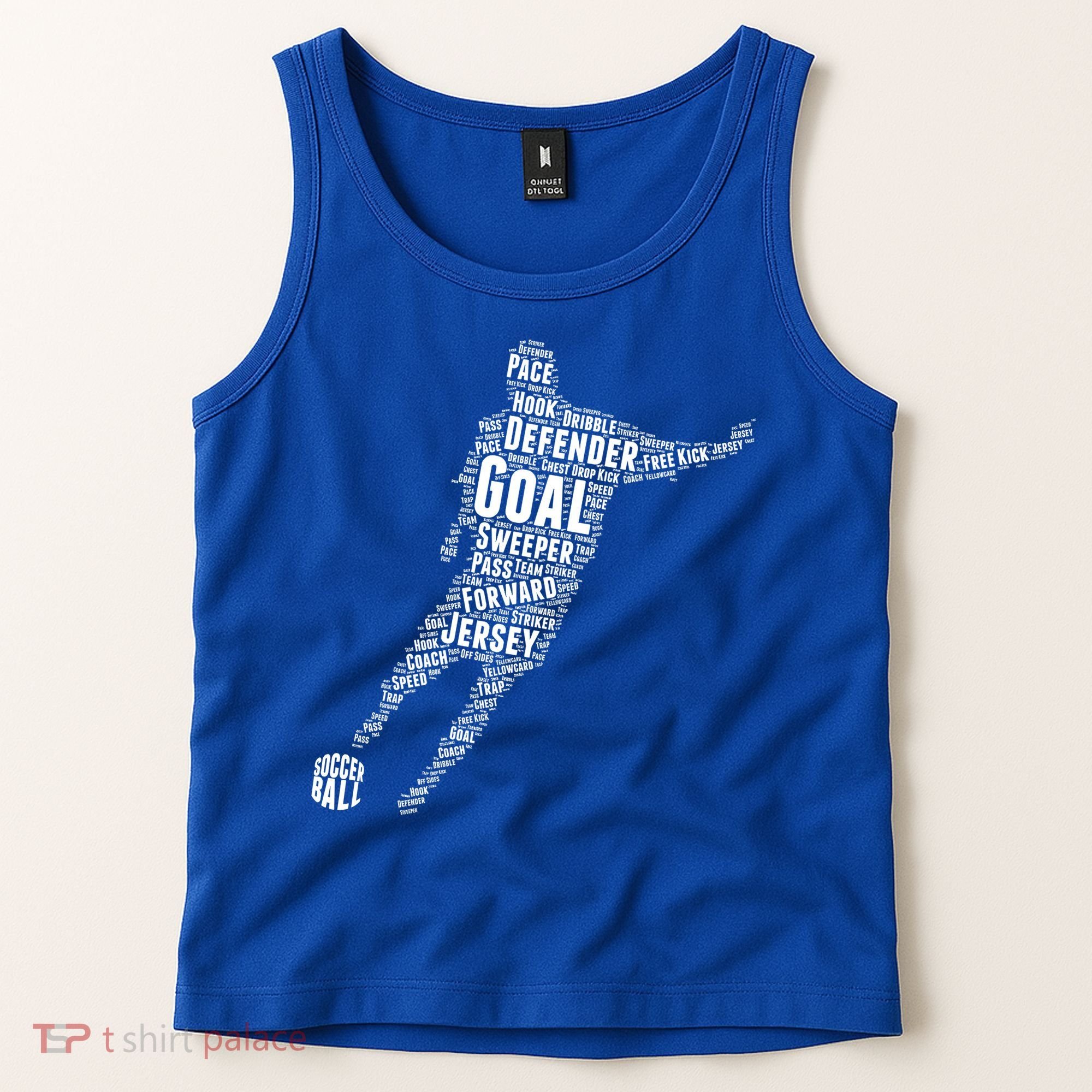 Soccer Futbol Player Word Art Tank Top