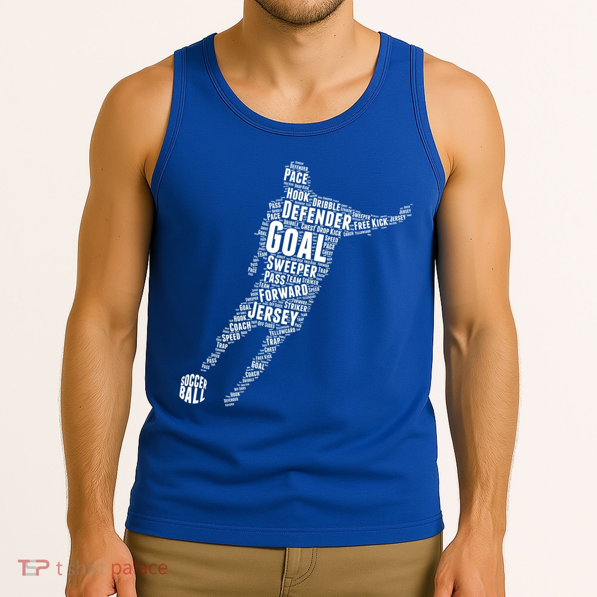 Soccer Futbol Player Word Art Tank Top