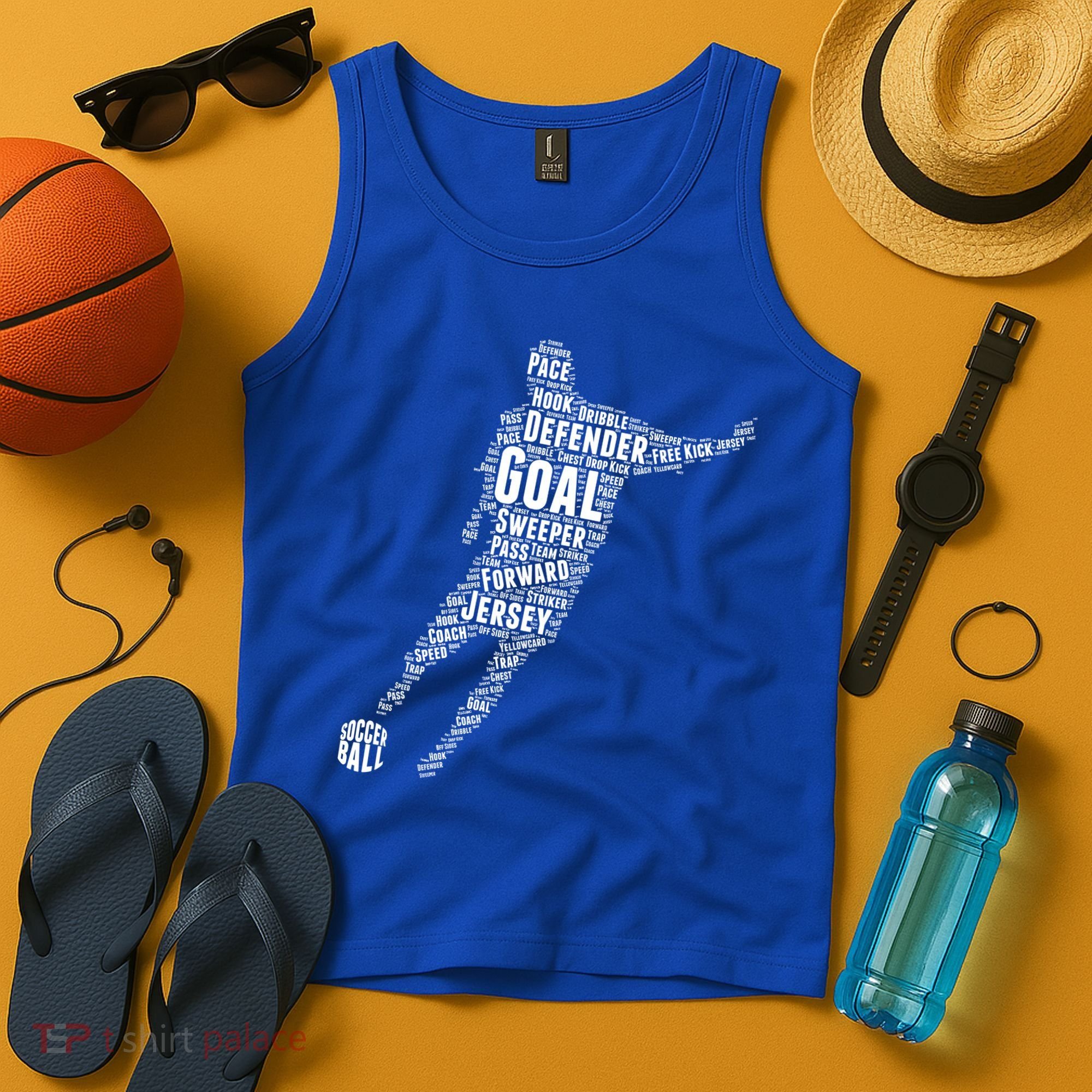 Soccer Futbol Player Word Art Tank Top