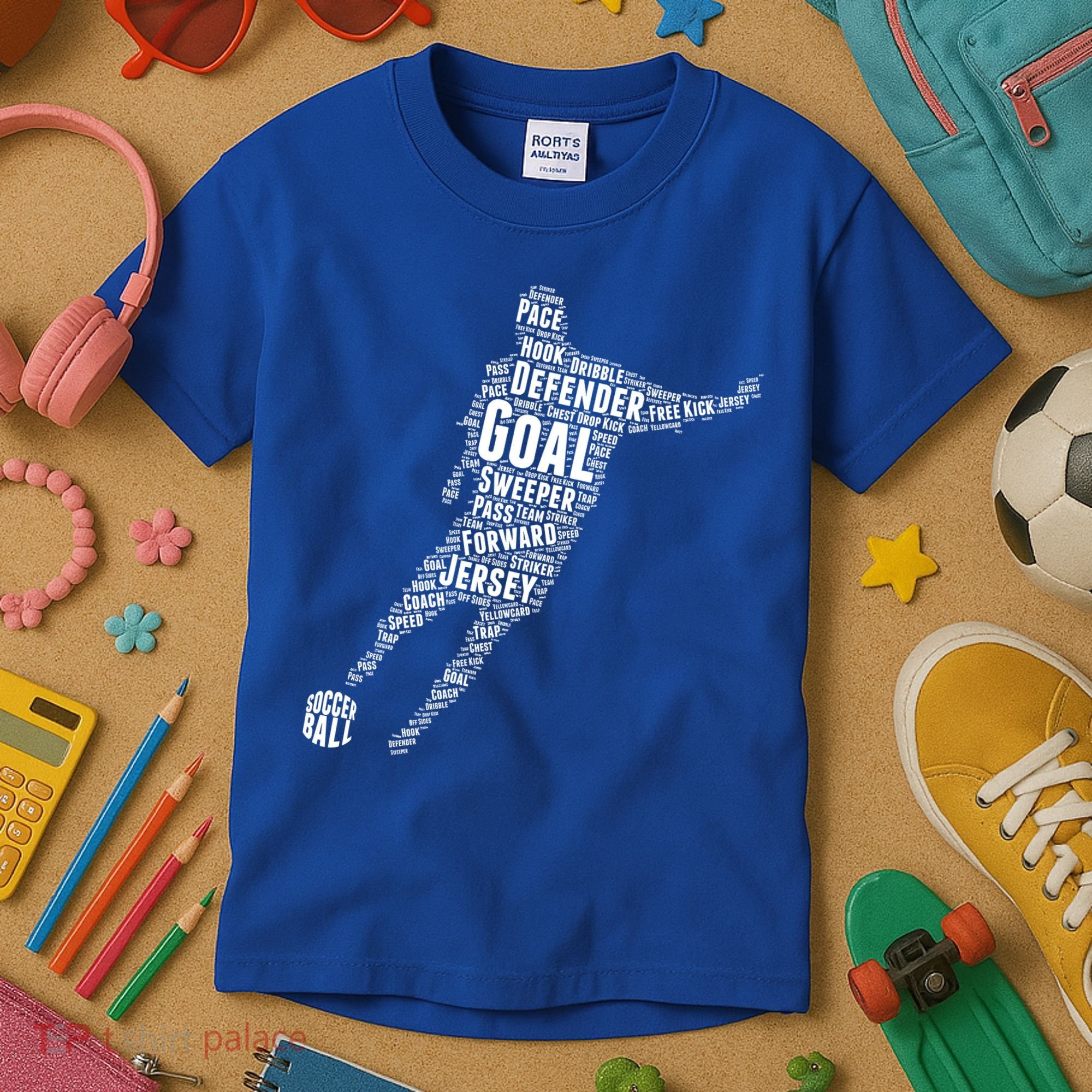 Soccer Futbol Player Word Art Kids T-Shirt