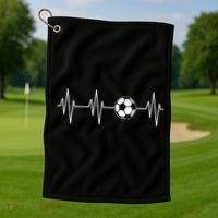 Soccer Heart Beat Golf Towel thumb 1
