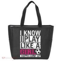 Soccer I Know I Play Like a Girl Tote Bag thumb 0