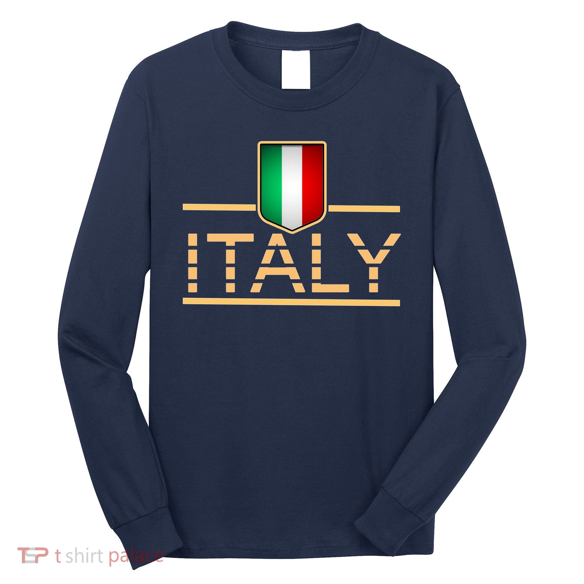 Soccer Italian Flag Italy Fan Logo Long Sleeve Shirt