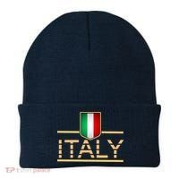 Soccer Italian Flag Italy Fan Logo Beanie thumb 0