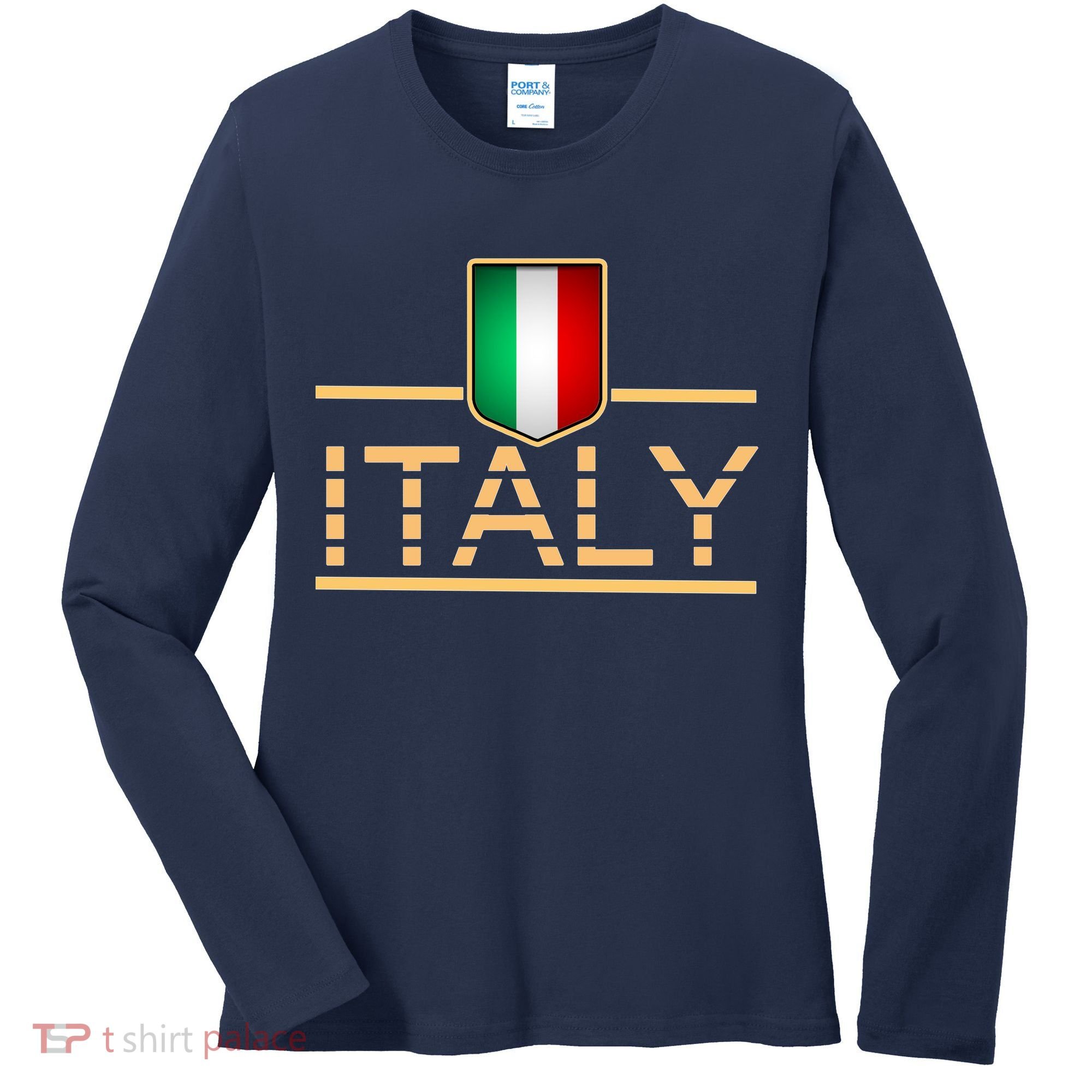 Soccer Italian Flag Italy Fan Logo Women's Long Sleeve Shirt