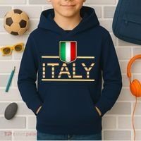 Soccer Italian Flag Italy Fan Logo Kids Hoodie thumb 2