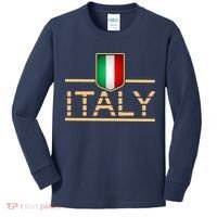 Soccer Italian Flag Italy Fan Logo Kids Long Sleeve Shirt thumb 0