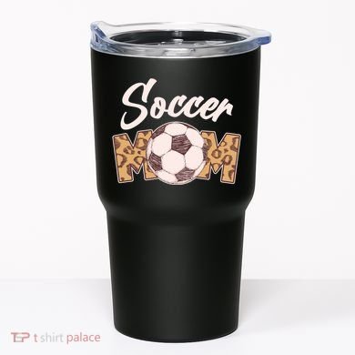 Soccer Mom Stylish Leopard Print Tumbler