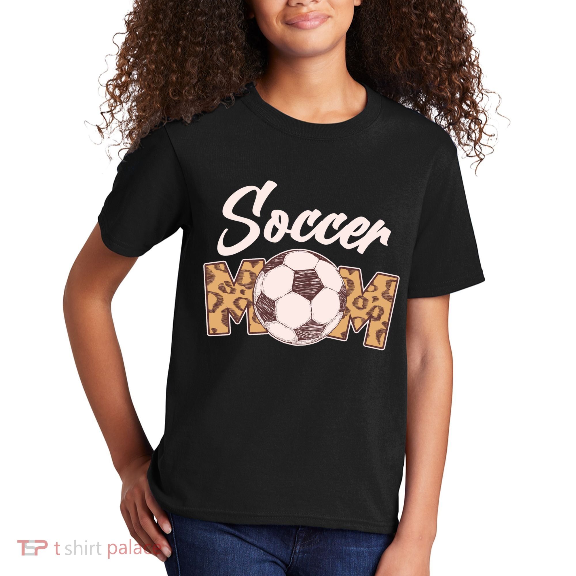 Soccer Mom Stylish Leopard Print Kids T-Shirt
