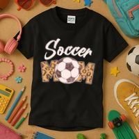 Soccer Mom Stylish Leopard Print Kids T-Shirt thumb 3