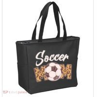 Soccer Mom Stylish Leopard Print Tote Bag thumb 2