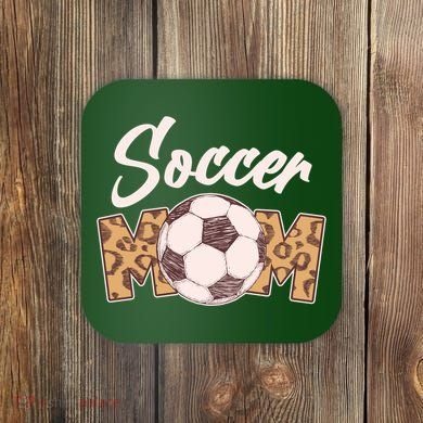 Soccer Mom Stylish Leopard Print Coaster