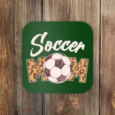 Soccer Mom Stylish Leopard Print Coaster