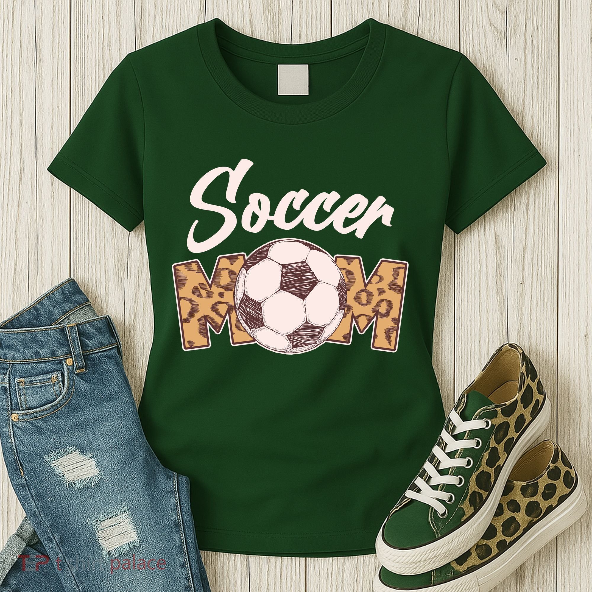 Soccer Mom Stylish Leopard Print Women's T-Shirt