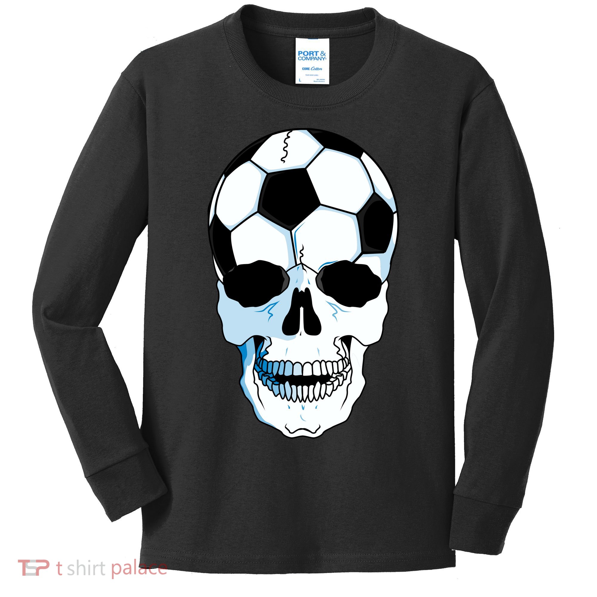 Soccer Skull Kids Long Sleeve Shirt