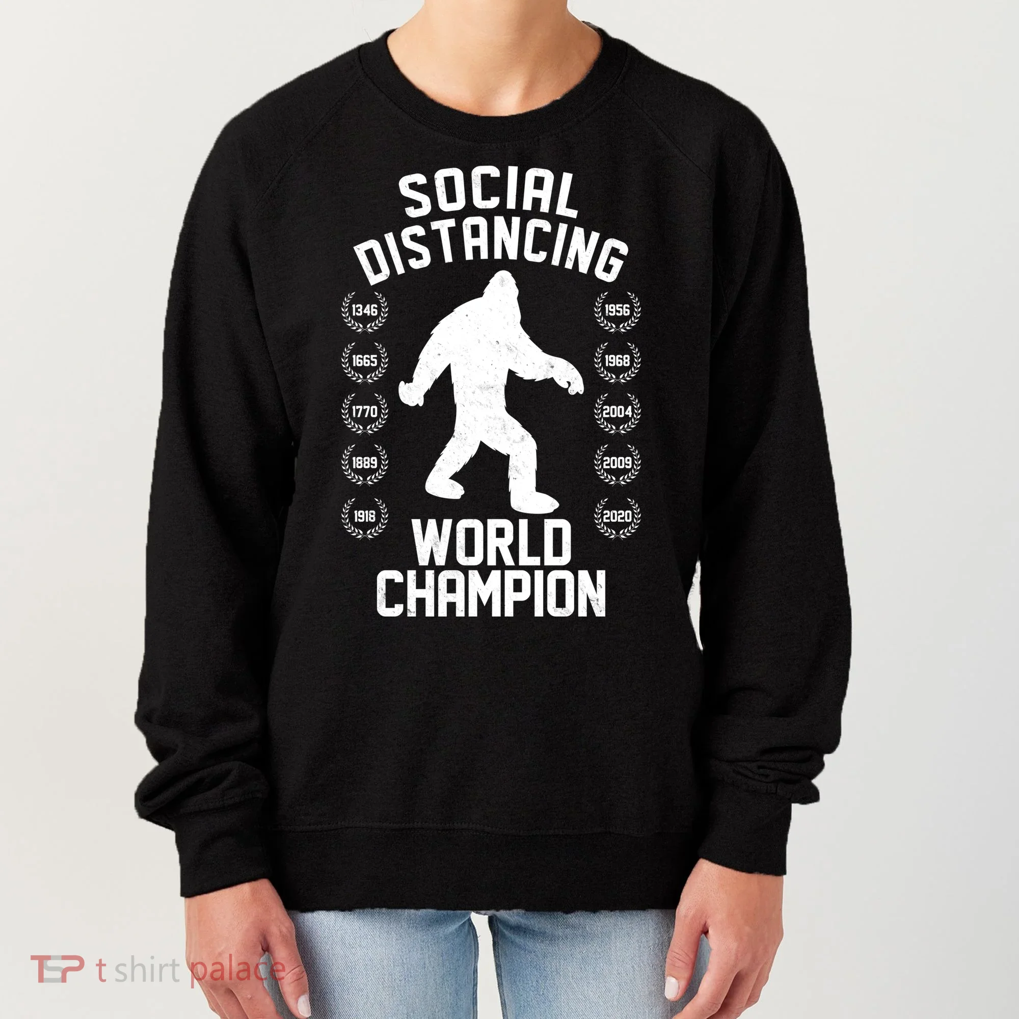 Social Distancing World Champion Sasquatch Women's Sweatshirt