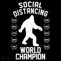Social Distancing World Champion Sasquatch Long Sleeve Shirt thumb 2