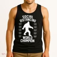 Social Distancing World Champion Sasquatch Tank Top thumb 3
