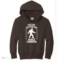 Social Distancing World Champion Sasquatch Kids Hoodie thumb 0