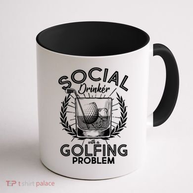 Social Drinker with a Golfing Problem Coffee Mug back