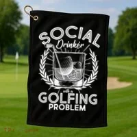 Social Drinker with a Golfing Problem Golf Towel thumb 1