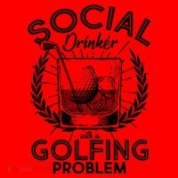 Social Drinker with a Golfing Problem Santa Hat thumb 1