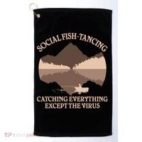 Social Fish-Tancing Funny Social Distancing Golf Towel thumb 0