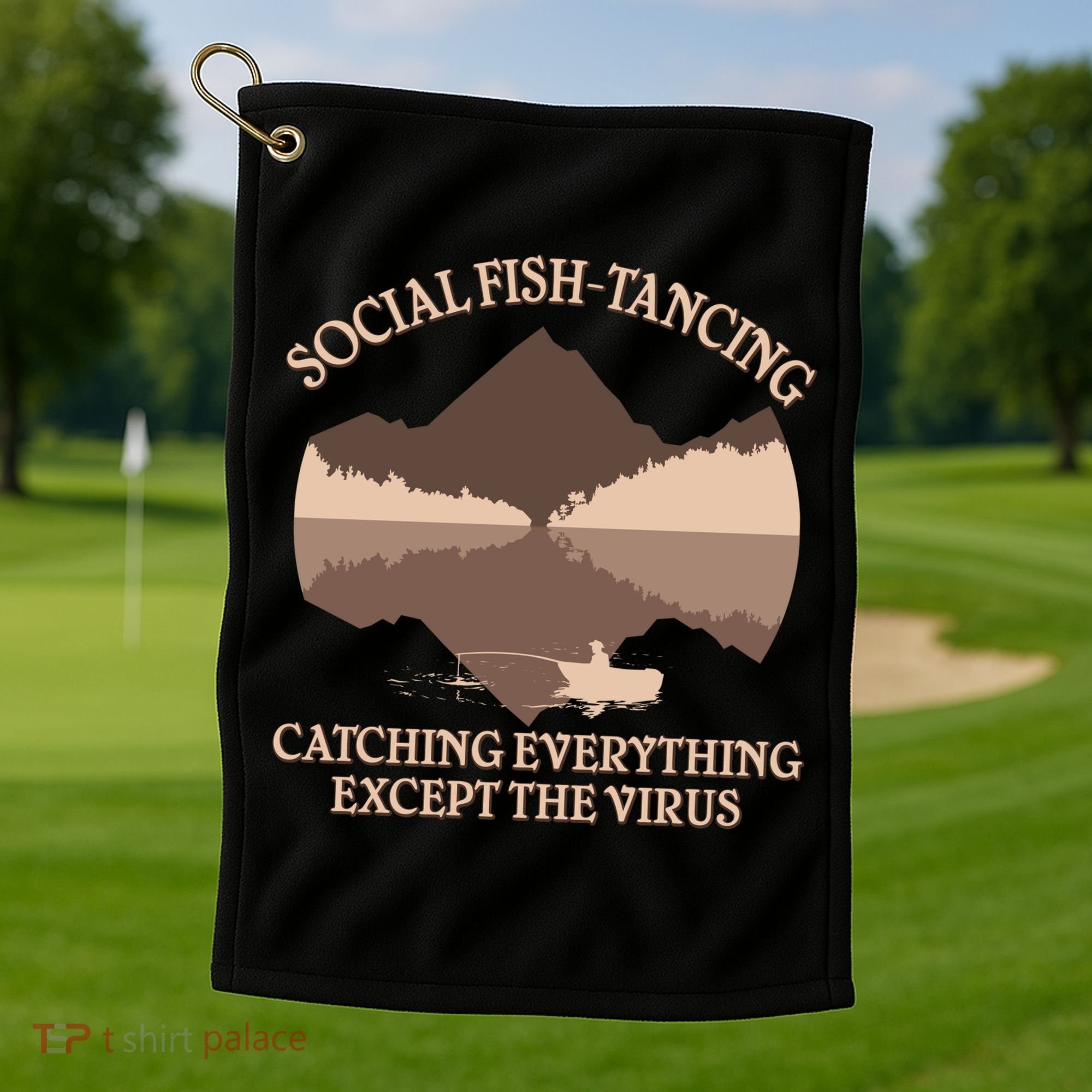 Social Fish-Tancing Funny Social Distancing Golf Towel