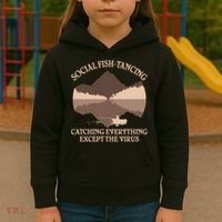 Social Fish-Tancing Funny Social Distancing Kids Hoodie thumb 3