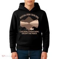 Social Fish-Tancing Funny Social Distancing Kids Hoodie thumb 4