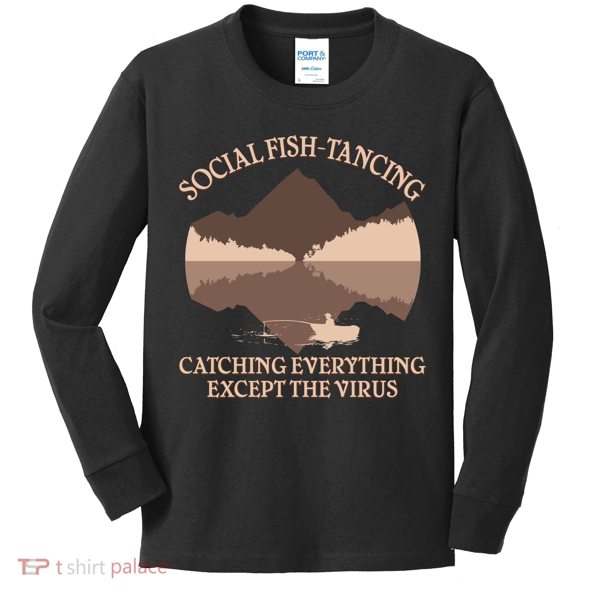 Social Fish-Tancing Funny Social Distancing Kids Long Sleeve Shirt