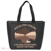Social Fish-Tancing Funny Social Distancing Tote Bag thumb 0