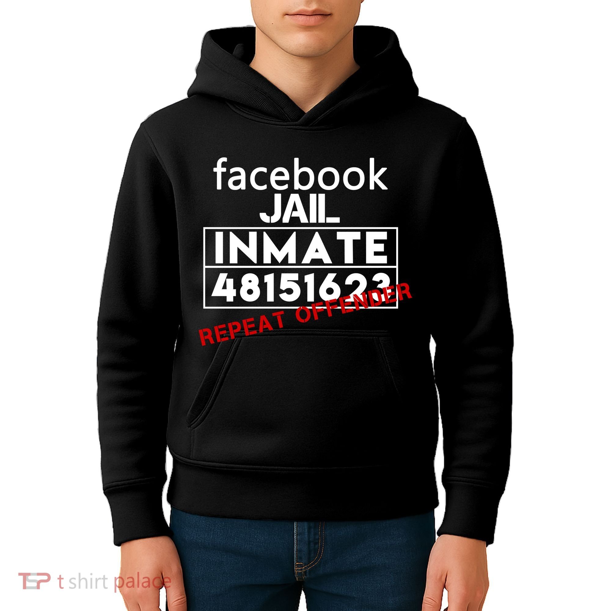 Social Media Jail Inmate Repeat Offender Kids Hoodie